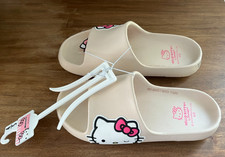 Sanrio Hello Kitty Khaki Tan Girls Slide Sandals Non-Marking Size 4-5-NWT