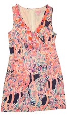 Lilly Pulitzer Cabrey Shift Dress Size 2 Flamingos Pelican Pink Pompoms 26228