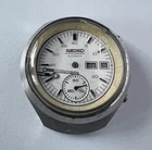 SEIKO 6139-7100 Automatic Chronograph Watch Vintage Mens HELMET White Dial 17 J