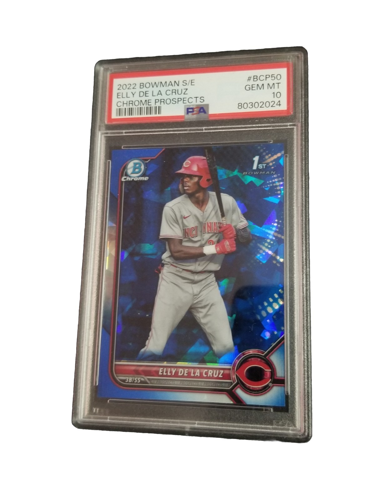 2022 Bowman Sapphire Edition Chrome Prospects Elly De La Cruz #BCP50 (RC) PSA 10