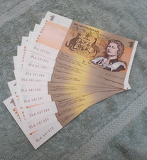 #C62. TEN CONSECUTIVE $1 PAPER JOHNSTON / STONE NOTES #DLA 461361/70