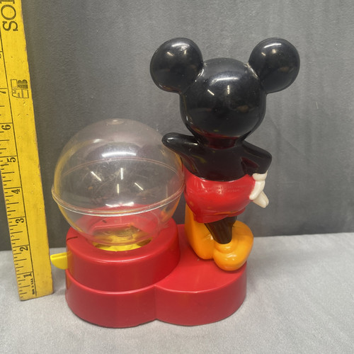 Vintage Disney Mickey Mouse Bank Gumball Machine Complete W/ Bottom & Key Works - Picture 13 of 24