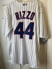 Majestic Chicago Cubs Anthony Rizzo MLB Jersey White Pinstripe 2XL