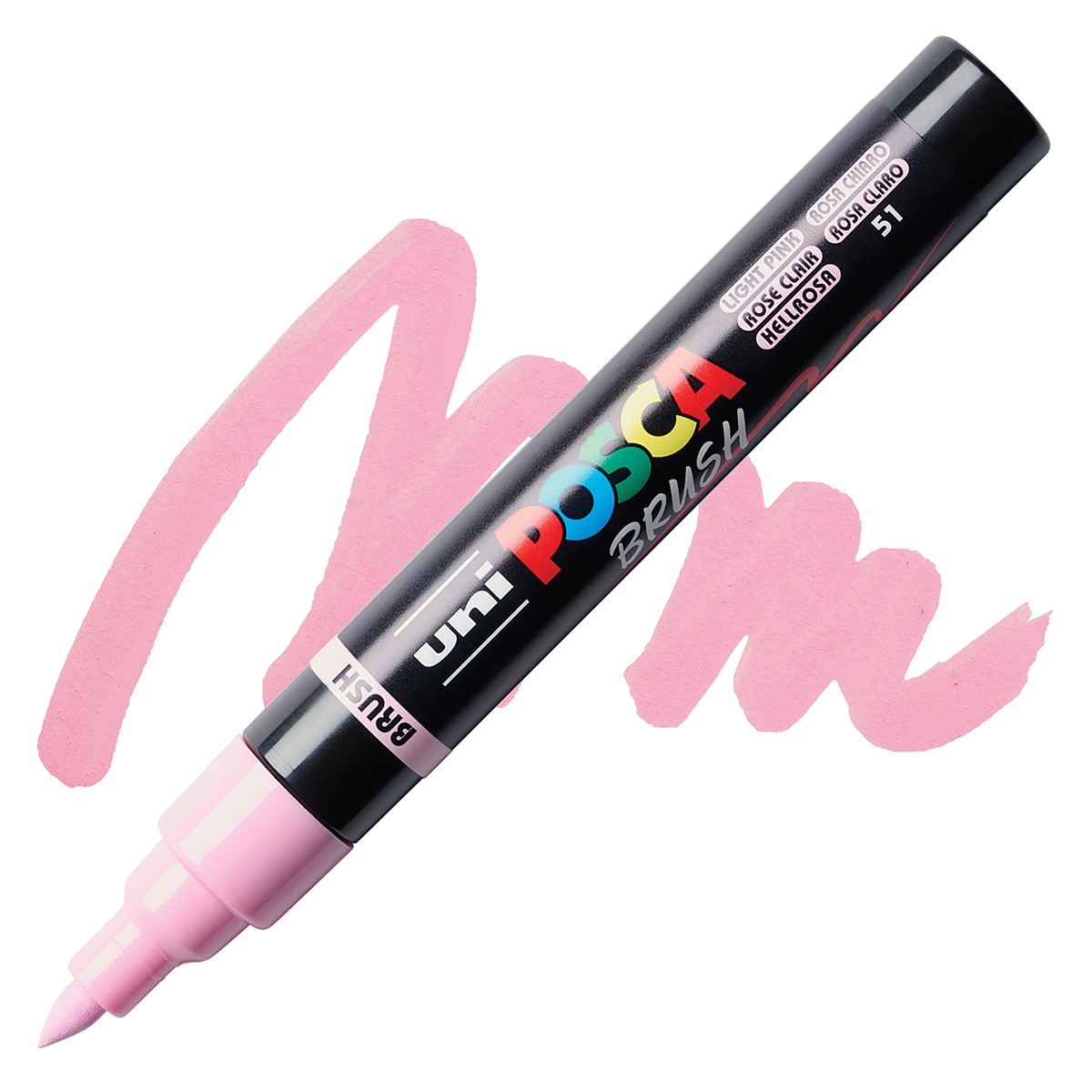 Posca Markers, Paint Marker, Light Pink Paint, 5BR Brush Tip, Acrylic, Opaque