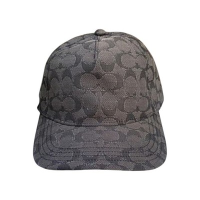 NEW COACH DESIGNER BASEBALL HAT METALLIC BLACK SIGNATURE LOGO ADJUSTABLE