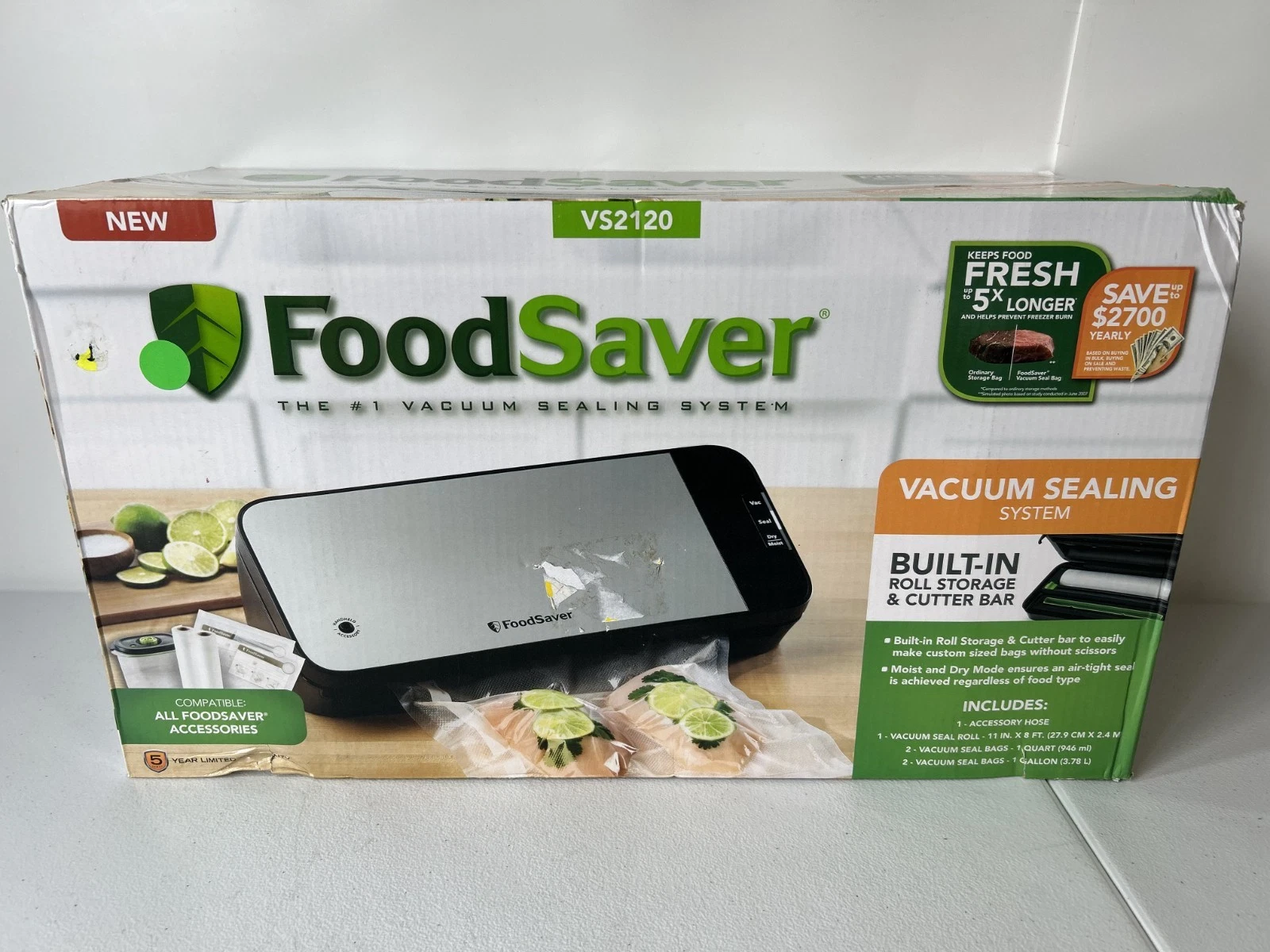 FoodSaver Vacuum Sealer System Moist & Dry Mode Built In Roll Storage VS2120 NEW
Opens in a new wind