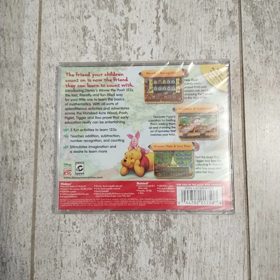 Brand New Disney Winnie the Pooh 1 2 3s for Ages 3-6 Windows PC Mac CD-ROM - Image 2 of 4
