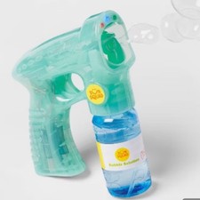 Sun Squad Lightning Bubble Blaster Toy Bubble Gun with Solution Teal Green NEW
