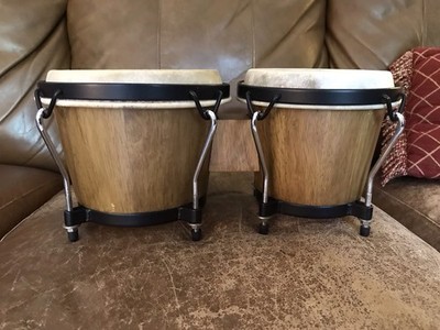 Used Latin Percussion LP 7  & 8  Light Brown Bongos in Fair Condition 