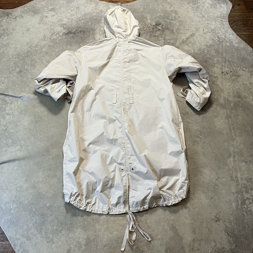 Elizabeth James Jacket Womens Size Small Beige Hooded Mid Length Raincoat - Picture 5 of 9