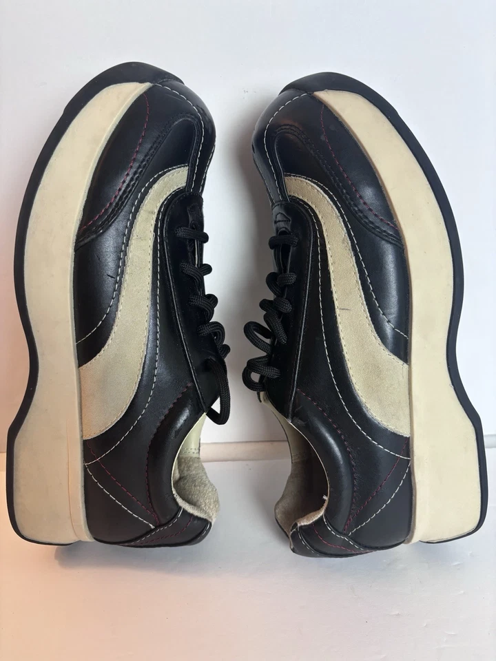 90s Vintage L.E.I. Black Chunky Grunge Oxford Tennis Shoes Women's 9 Ladies - Image 2 of 4