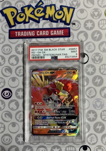 Pokemon Sun & Moon Mysterious Power Tin Black Star BSP Promo SM57 Ho-Oh GX PSA 9