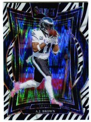 2024 Panini Select #2 A.J. Brown Zebra Shock Prizm SSP