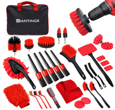 32pcs Car Detailing Kit Auto Brush Set With Drill Attachments Handbag 32pcs Car Detailing Kit Auto Brush Set With Drill Attachments Handbag