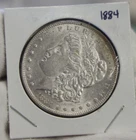 1884 US Morgan Silver Dollar $1 AU (Toned Reverse)