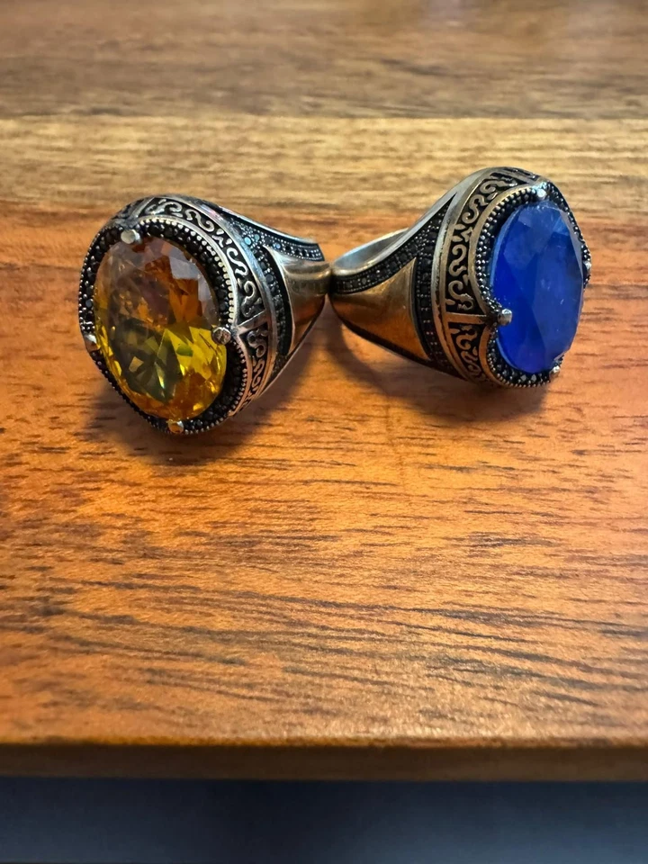 Herrenring 925 Silber mit ovalem Citrin stein und individueller Gravur Geschenk - Bild 4 von 4