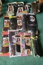 Lot Of 16 Mixed Black Easy Braids, Curls Extensions And More
