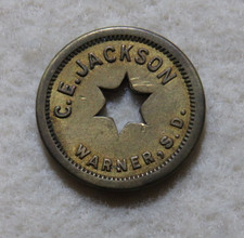 WARNER,  S. D.    C. E. JACKSON    5¢   SOUTH  DAKOTA  TOKEN