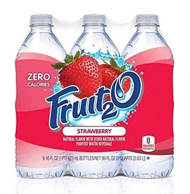 Fruit2O Zero Calorie Flavored Water Strawberry (6 bottles) | 0 calorie, 0 sugar,