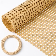 20''x 6.56 ft Cane Webbing Kit, Rattan Webbing Roll with 1/5" x 16.4ft Groove...