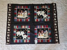 Christmas Fabric Panel Quilt Pillow VIP Cranston Snowman Santa