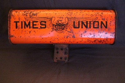 Vintage Times Union New York Metal Newspaper Box Delivery Box | eBay