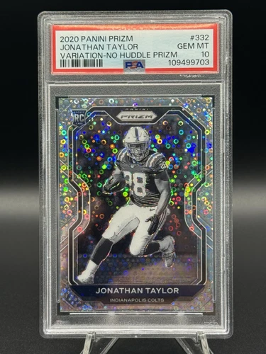 2020 Panini Prizm - Rookie Variation Jonathan Taylor #332 No Huddle Prizm PSA 10