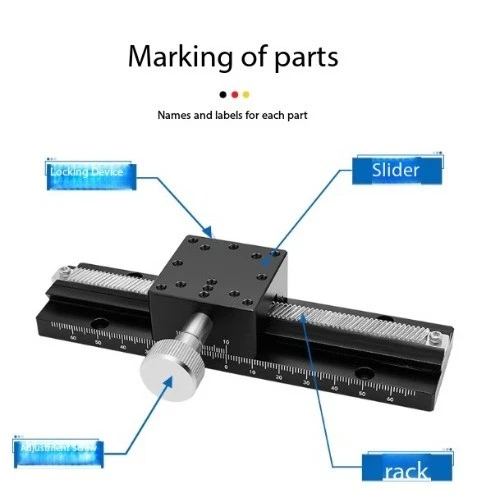 X-axis Displacement Stage LWX25 40 Dovetailed Rack and Pinion Slides - image 2 of 4