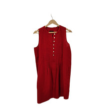 Quince 100% European Linen Sleeveless Swing Dress Chile Basic Sleeved S