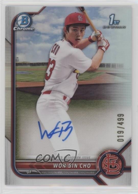 2022 Bowman Chrome Prospect Auto Refractor 19/499 Won-Bin Cho #CPA-WC Auto 1j7t