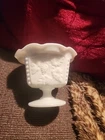 Vintage Westmoreland Paneled Grape Motif  Compote Dish Scalloped Edge