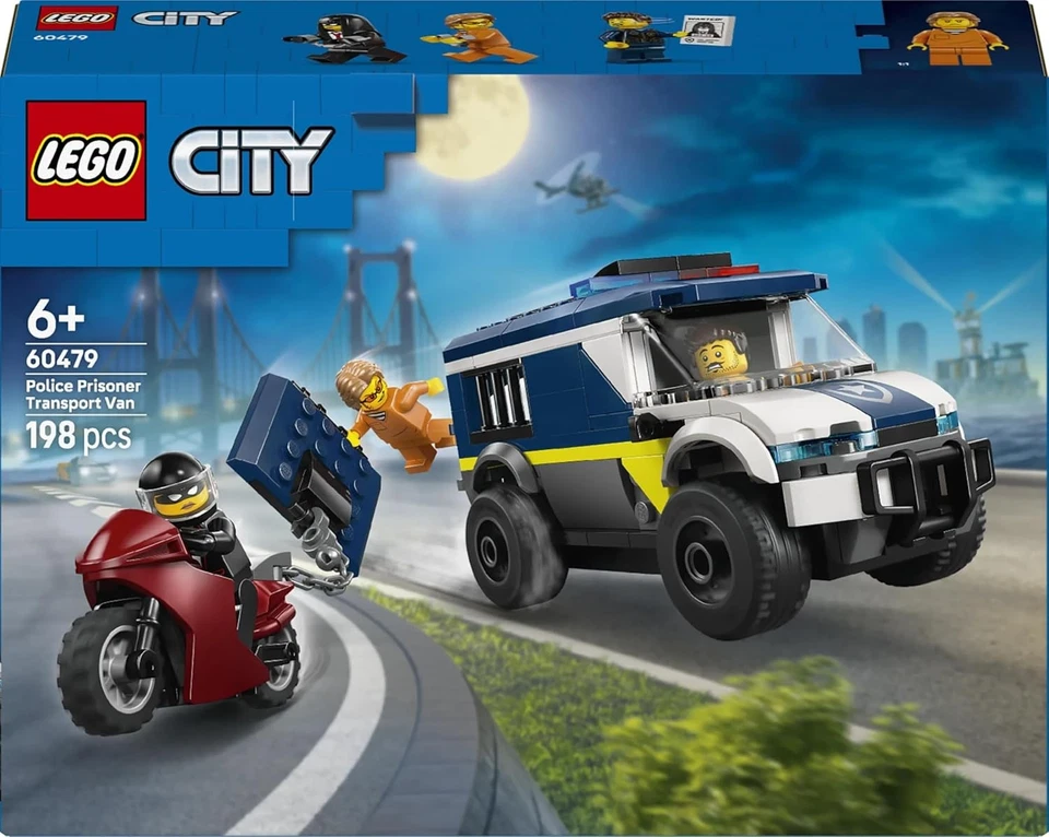 LEGO City Police Prisoner Transport Van Toy - Model Truck Kit w/Motorbike, 3 Min - Bild 4 von 4