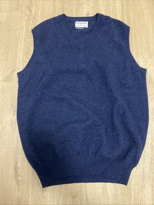 Duncan Cameron Of Hawick 70% Wolle 30% Kaschmir Herren V-Ausschnitt Weste Gilet Gr. L