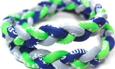 NEW 20" Twist Titanium Sport Necklace Neon Green Gray Navy Blue Tornado Baseball