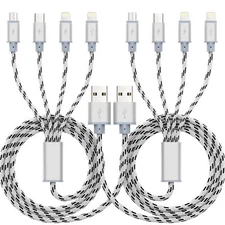 2Pack Multi Charging Cable 3.5A, 10Ft 4 in 1 Long Multiple Fast Charger Cable...