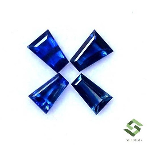 1,00 CTS Zaffiro Blu Naturale Taglio Tappo 4,50x3,50 mm Lotto 04 Pezzi Gemme Sciolte - Foto 1 di 8