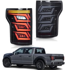 Tail Lights 2015-2020 For Ford F150 Smoked LED Rear Lamp Start Up Animation Pair