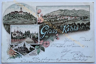 AK Litho Gruss aus Kahla 1897 Saale Holzland Kreis