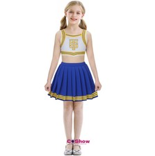 Kid Taylor Tour Outfit Cheerleader Uniform Blue White Party Costume For Chidren