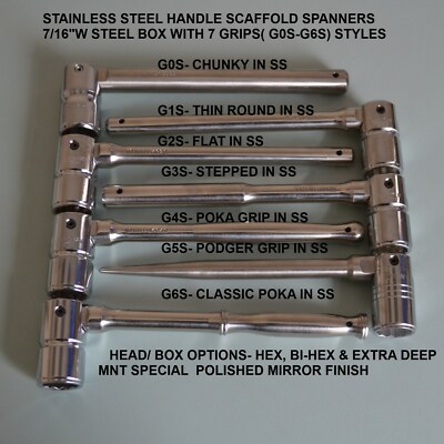 Stahlkopf Edelstahl klassischer Pokalgriff (G6S) Gerüstschlüssel