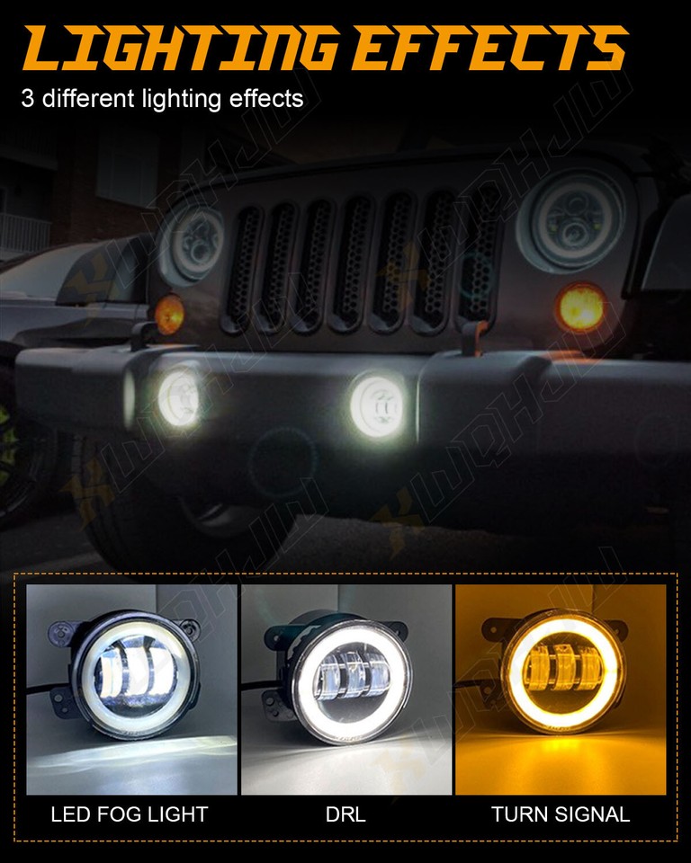 1 Pair New LED Fog Lights For Honda Civic Pilot CRV Odyssey Fit HRV