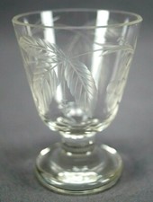 Set of 5 Mid Century Bohemian Engraved Grapes / Berries Glass Cordials