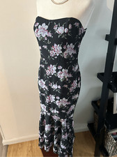 Fashion nova strapless floral dress low to high size medium long maxi dress