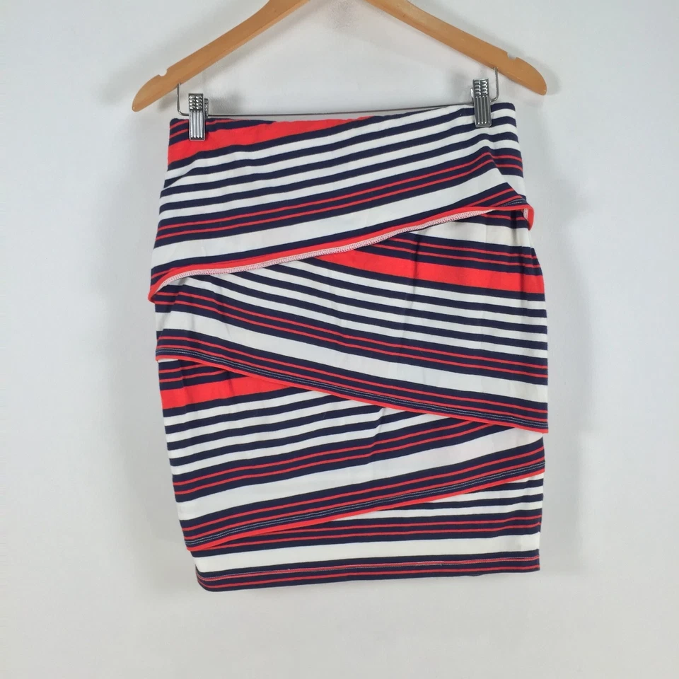 French Connection Mujer Falda Talla 10 Multicolor Rayas Lápiz Elástico 083788 Foto 3 de 4