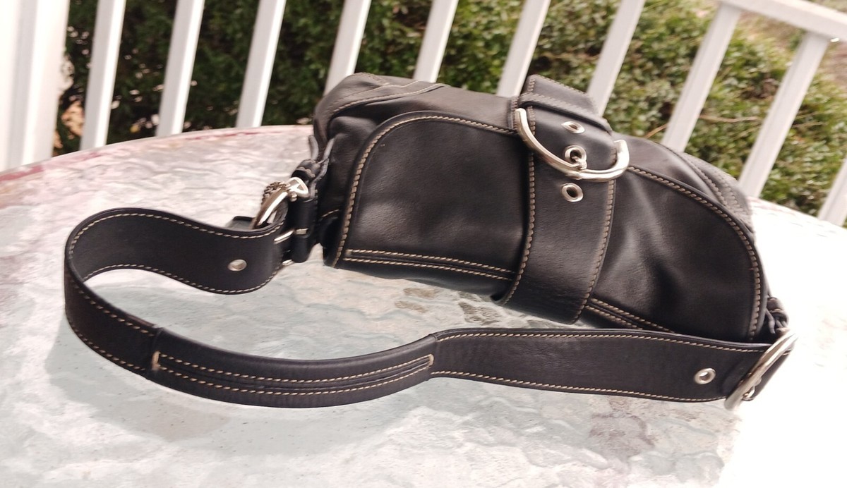 Coach 9247 Vintage Small Black Soho Y2K Leather Shoulder Bag