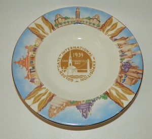 1939 Golden Gate International Exposition San Francisco Bay Souvenir Ashtray