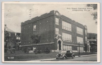 Postcard Holy Rosary Parochial School Johnsonburg Pennsylvania (Creases On Card)