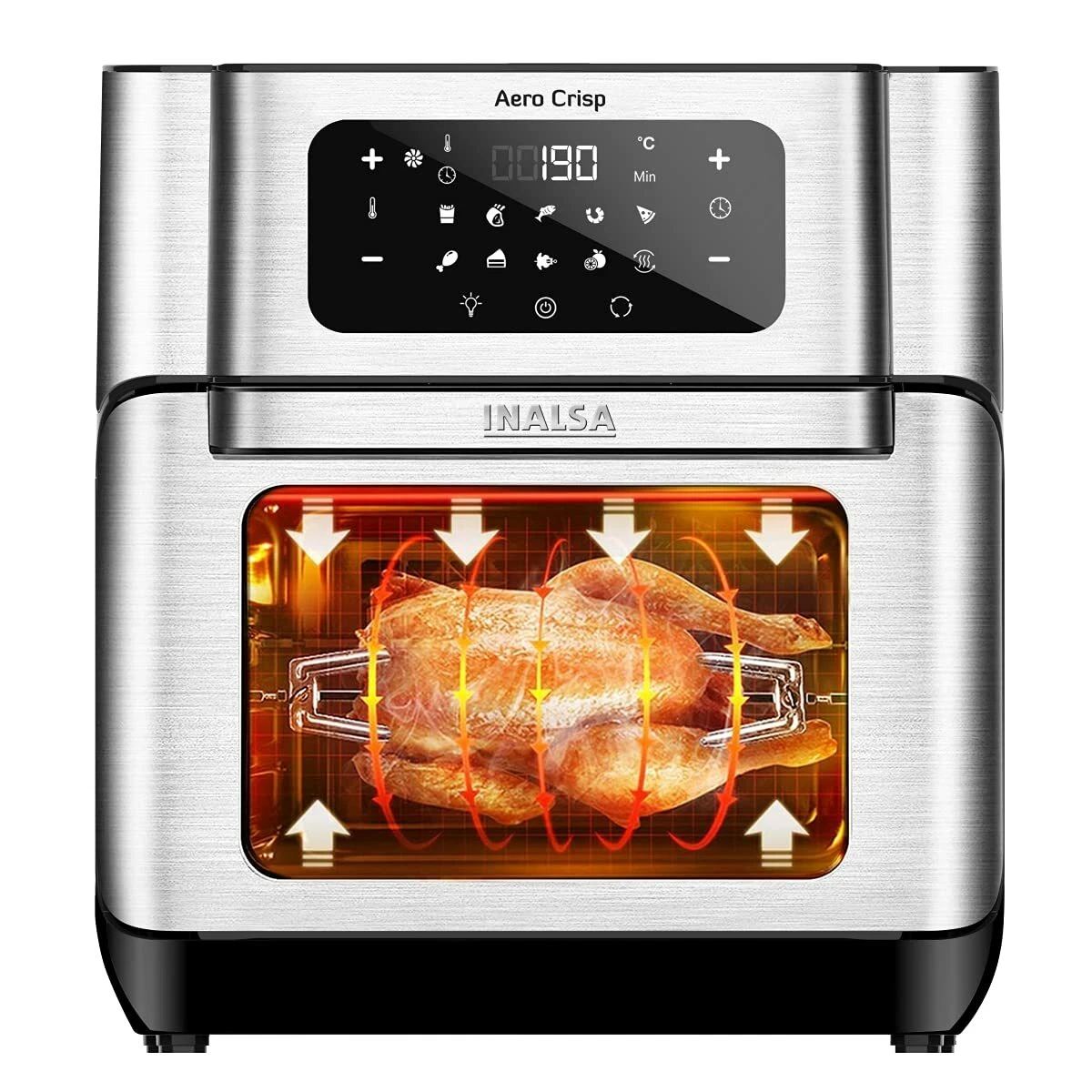 Inalsa Aero Crisp Air Fryer Oven with Capacity 10L Rotisserie
