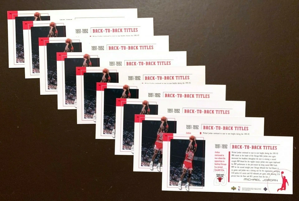 49) Michael Jordan 1999 UD Career Set Bonus Card CC1-CC6 Box Topper Lot - Image 4 of 4