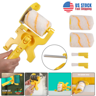 Multifunctional Clean-Cut Paint Edger Roller Brush Safe Tool for Wall Ceiling